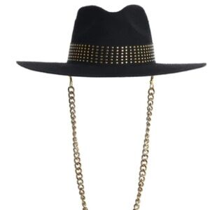 ASN BOYISH HAT BLACK GOLD STRAP SIZE SMALL NEW